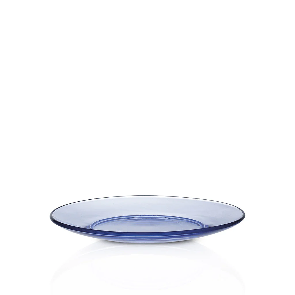 Lys Marine Blue Glass Dessert Plate 7.5" - Set of 6