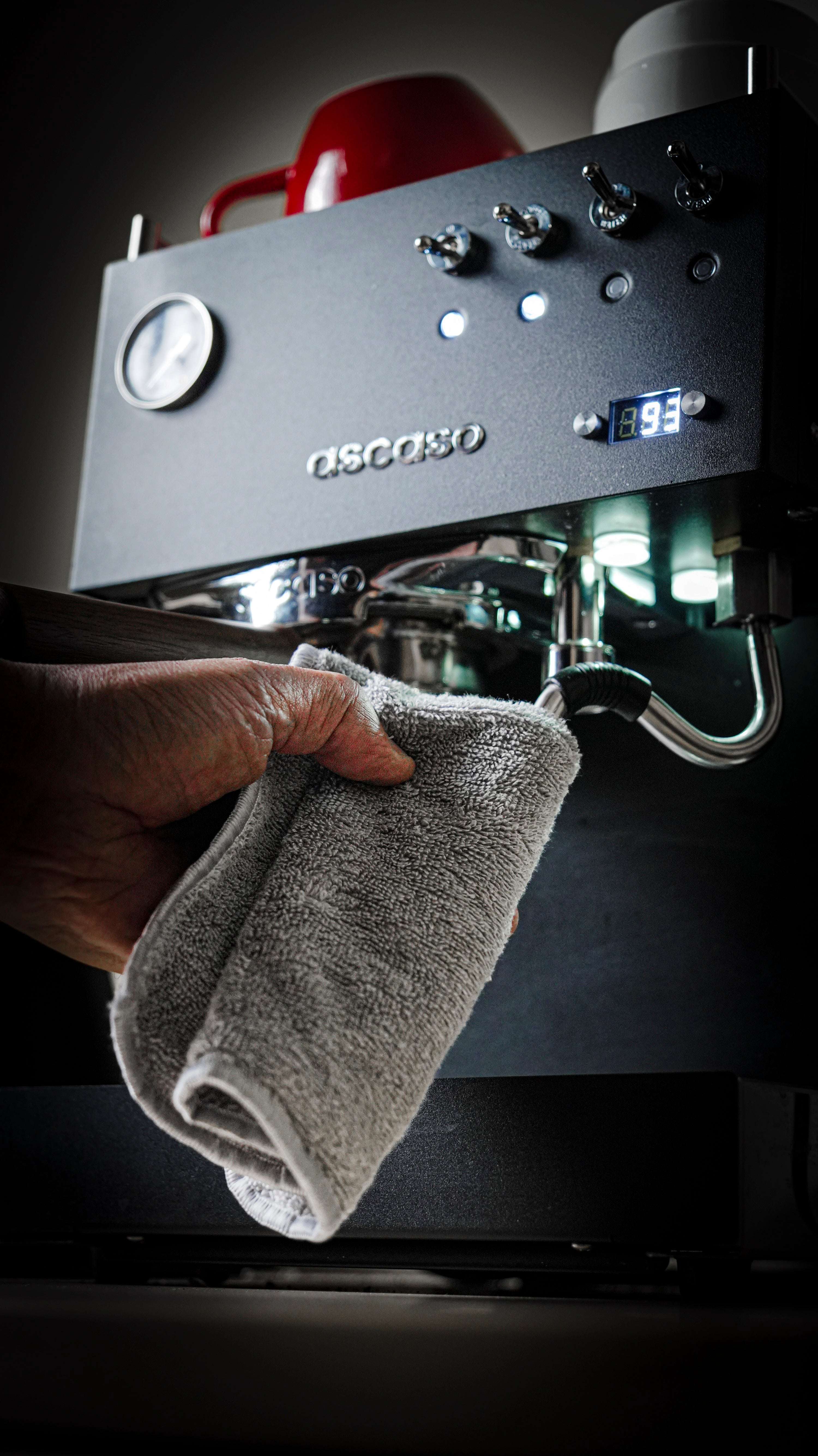 100% Cotton Barista Cleaning Towel - Grey (12 Pack) - Image 3
